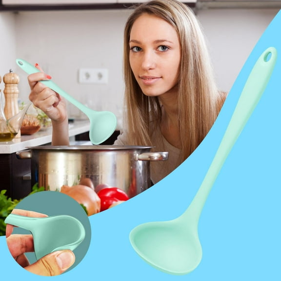 PRETXORVE Soup Spoon Long Handle Scald Proof Cooking Soup Spoon Tableware High Temperature Kitchen Supplies