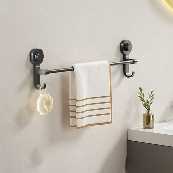 PRETXORVE Suction Cup towel Rack Strong No Hole Bathroom towel Rack Wall Mounted Bathroom Rack