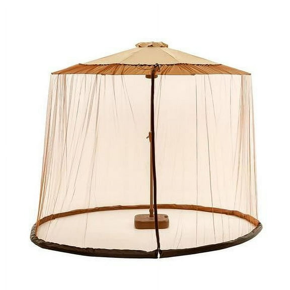 PRETXORVE Sun Shade Sail, Patio Umbrella Mosquito Netting, with Double Zipper Door, Polyester Mesh Net Screen Universal for Almost Outdoor Market Table Umbrellas & Cantilever Offse