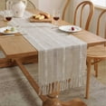 thumbnail image 1 of PRETXORVE Table Cloth, Boho Table Runner Rustic Linen Macrame Table Runner with Tassels Woven Table Runner for Bohemian Home Dining Bedroom Table Decoration, 1 of 6