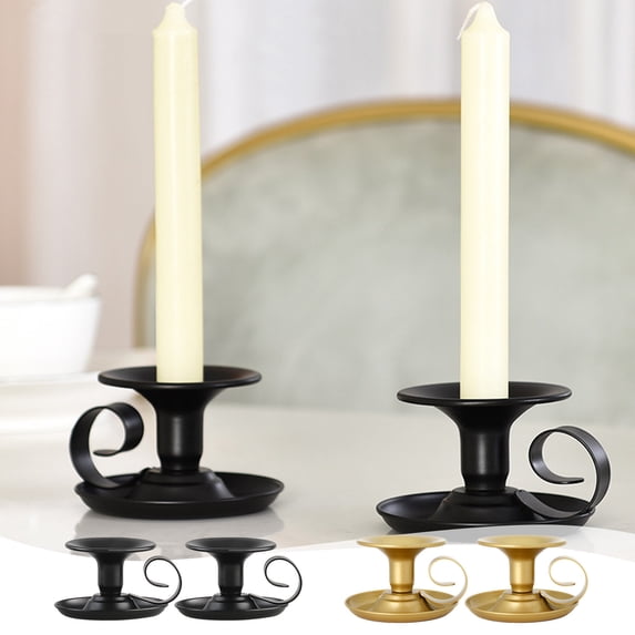 PRETXORVE Taper Candle Holders - Small Candlestick, Thicker Metal Candle Sticks Set for Wedding Christmas Party Dining Table Table Centerpiece Decor, 2Pcs