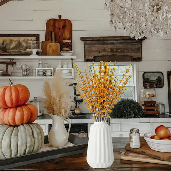 PRETXORVE Thanksgiving Decorations, Fall Decor, Artificial Flowers Artificial Plants Outdoor Fake Grass Fake Straw Thanksgiving Halloween Decorations