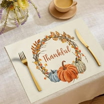 PRETXORVE Thanksgiving Decorations, Fall Decor, Table Mat, 2-Pack, 12X18 inches, Thanksgiving Table Mat, Party Dining Decoration