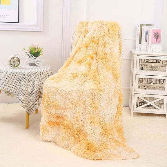 PRETXORVE Throw Blanket, Plain Color Double-sided Velvet Window Blanket Bedside Bed Tail Blanket Double-layer Velvet Conditioning Blanket White Blanket Sofa Blanket Cover Blanket