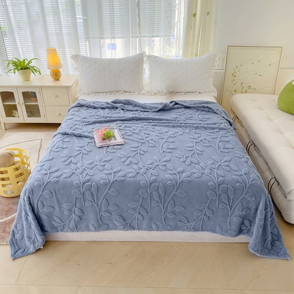 PRETXORVE Throw Blanket, Solid Color Winter Blanket Taffeta Solid Color Jacquards Multifunctional Blanket Nap Blanket Office Blanket Holiday Gift
