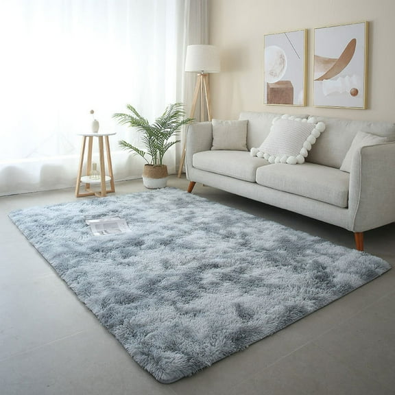 PRETXORVE Tie Dyed Gradient Silk Wool Carpet, Living Room Long Wool Coffee Table Mat, Bedroom Covered with Bedside Blanket, Household Floor Mat 62X31in