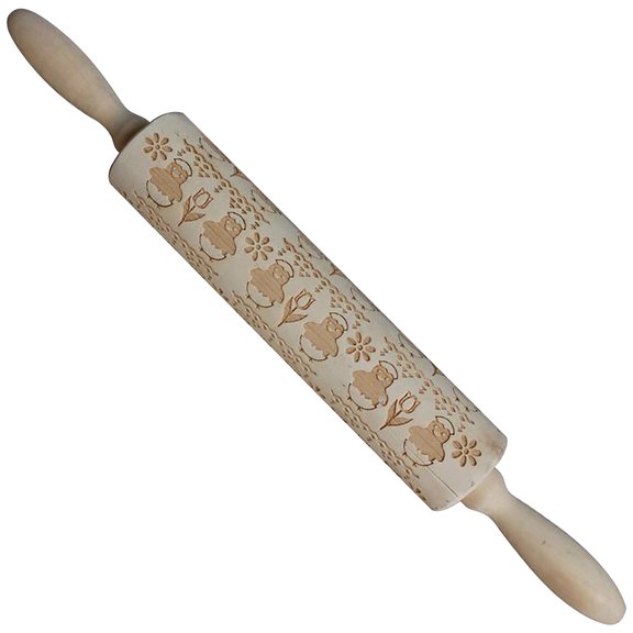 PRETXORVE Various Patterns Of Rolling Pin Wooden Carved Dough Stick