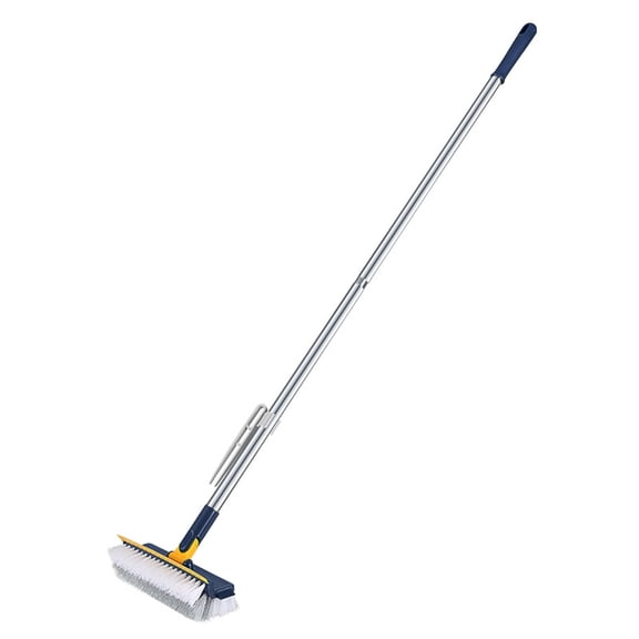 PRETXORVE Window Squeegee, 2 in 1 Scalable Cleaning Floor Scrub Brush Floor Brush with Handle Grout Brush Scrape V-Shape Stiff Bristle Cleaning Brush with Squeegee