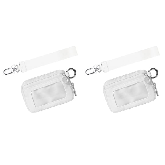 PRETXORVE Zippered Card Case With Id Window - Women'S Waterproof Nylon Keychain Wallet