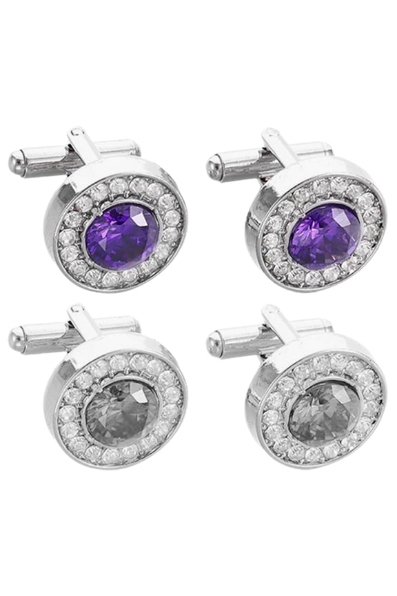 PRETYZOOM 2 Pairs Tuxedo Stud Mens Cufflink Round Suit Button Clothes Jewelry Accessory