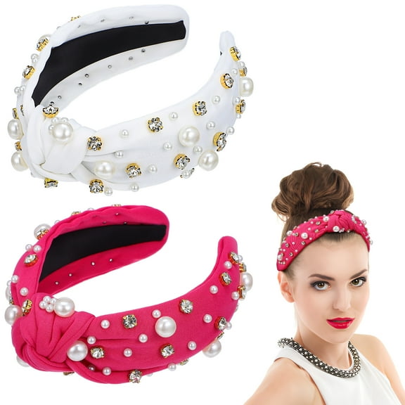 PRETYZOOM 2pcs Knotted Headband Wide Headband Jeweled Headband Twist Headband Cute Hair Band Women Headdress