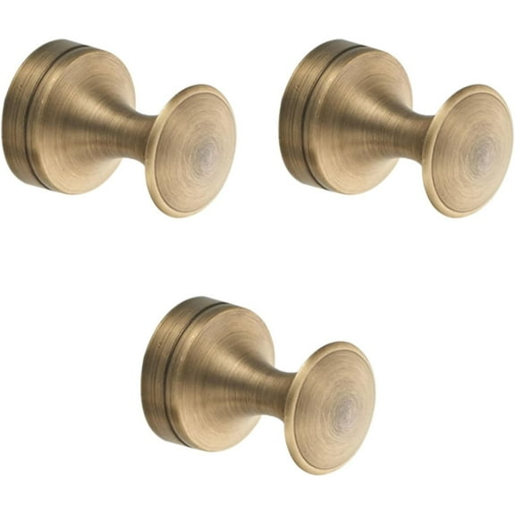 PRETYZOOM 3 Pcs Antique Brass Wall Hook Decorative Wall Hook Metal Clothing Rack Round Coat Robe Hanger Wall Hangers Hooks for Kitchen Utensils Clothes Hook for Bathroom Broomstick Crystal