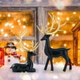 thumbnail image 1 of PREWOOD 2Pcs Christmas Reindeer Figurines,Seated and Standing Elegant Lucky Deer, Luxurious Simple Style Ideas, Suitable for Living Room, Wine Cabinet, Display Stand, Bedroom, Office Desktop, 1 of 5