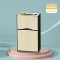 thumbnail image 1 of Hovilon Cigarette Case with Lighter，100mm King Size 20pcs Cigarettes，Rechargeable Flameless Windproof Electric Lighter，Flameless, Windproof,Moisture-Proof,Father's Day Gift for Men Dad，Silver, 1 of 2