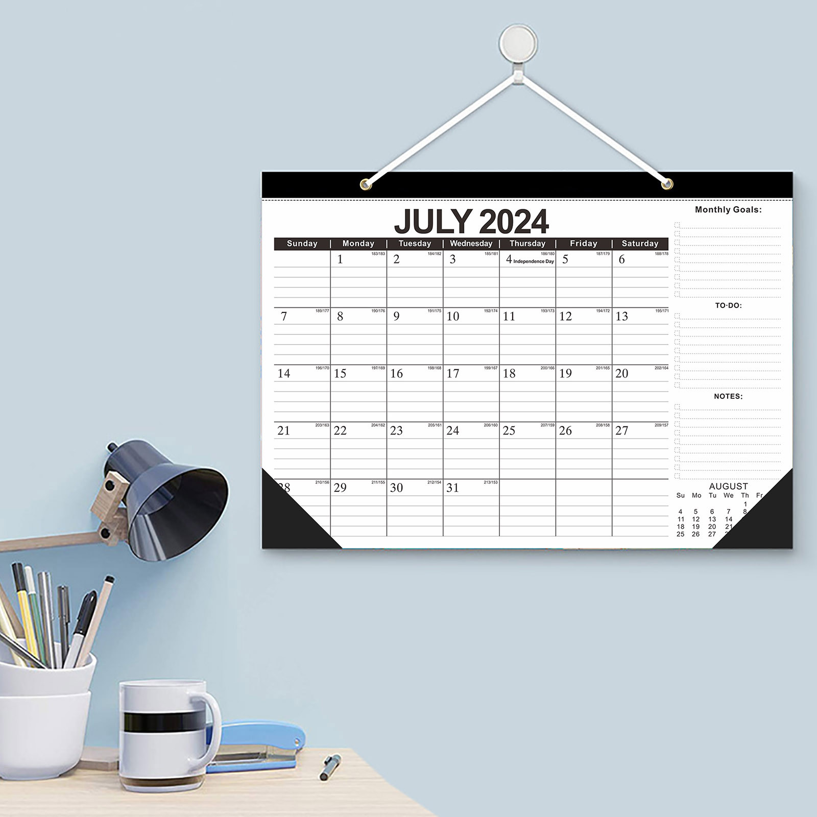 PREWOOD Desk Calendar 20242025，Academic Year Desk Calendar，Large