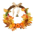 thumbnail image 1 of Hovilon Fall Wreaths for Front Door，Artificial Autumn Wreath Harvest Thanksgiving Door Wreath for Front Door with Pumpkins Maple Leaf and Berry，Decorative Linen Knot Wall Hanging（15.7 Inch）, 1 of 8