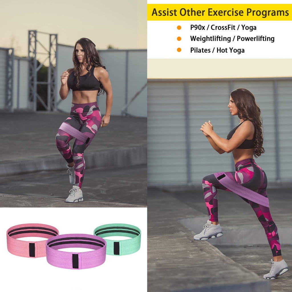 AiScrofa Fabric Resistance Bands Set - 3 Loop Bands For Legs & Glute Workouts (Light, Medium, Heavy)