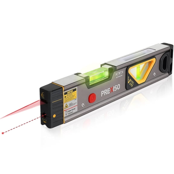 PREXISO 2-in-1 Laser Level 12 in Spirit Level with Light, 100Ft Alignment Point & 30Ft Leveling Line, Magnetic Laser Leveler Tool for Construction Picture Hanging Wall Writing Painting Home Renovatio