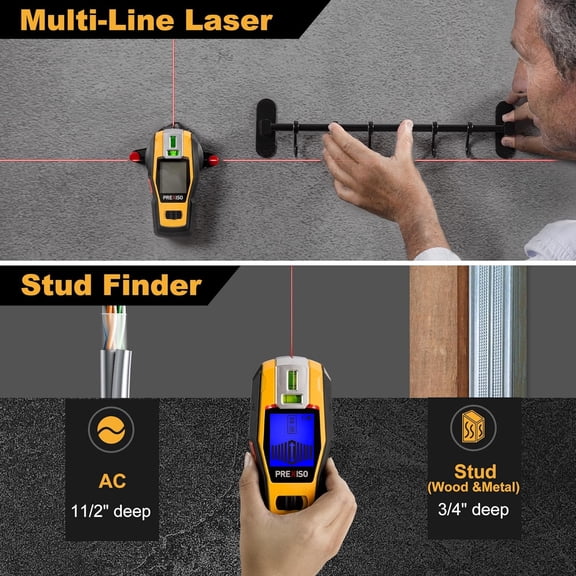 PREXISO 2-in-1 Stud Finder with Laser Level