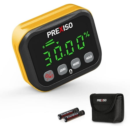 PREXISO Angle Gauge Magnetic, Angle Finder - Digital Level Electronic, Protractor Angle Cube Inclinometer for Woodworking, Table Saw, Construction, Masonry, Machinery, 0-360° Bright Backlit Display