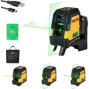 PREXISO Laser Level Self Leveling - 100Ft Rechargeable Cross Line Laser, Green Line leveler Tool for Construction, Floor Tile, Home Renovation with Magnetic Pivoting Base, Target Plate & Portable Bag