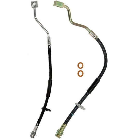 PRFMNCR Brake Hose Front Driver and Passenger Side Brake Line 2Pcs Replacement for Ford F-350 Super Duty 1999-2004 6.8L V10, for Ford Excursion 2000-2005 6.8L V10 Replace# F81Z2078BA