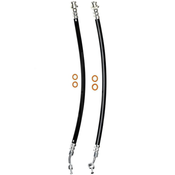 PRFMNCR Brake Hose Front Driver and Passenger Side Brake Line 2Pcs Replacement for Nissan Pathfinder 2008-2012 5.6L V8, for Nissan NP300 2009-2012 2.5L l4 Replace# 5154082Z00, 5159082Z10