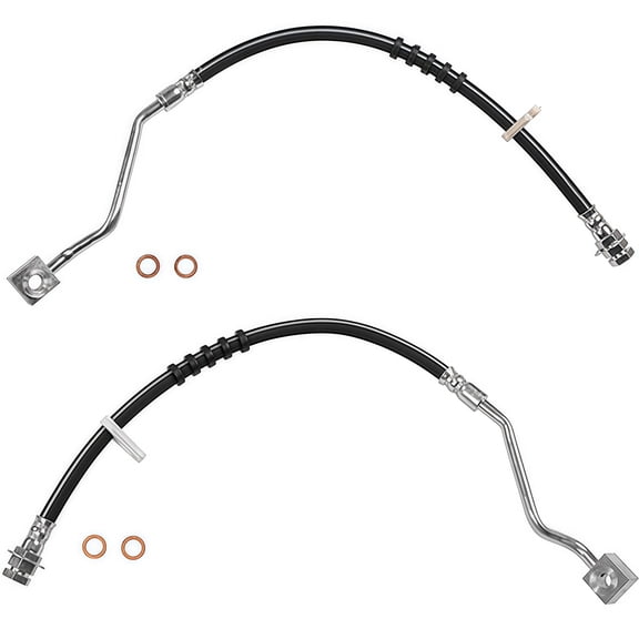 PRFMNCR Brake Hose Front Driver and Passenger Side Brake Line Brake Hydraulic Hose 2Pcs for Ford F-250 Super Duty 1999-2004 6.8L V10 RWD, for Ford Excursion 2000-2005 6.8L V10 RWD Replace# F81Z2078BA