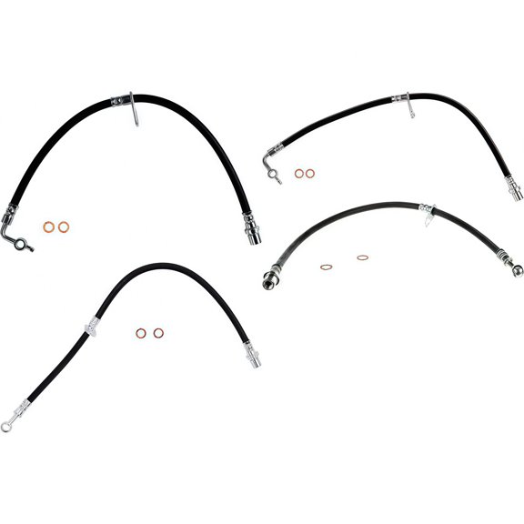 PRFMNCR Brake Hose Front Rear Driver and Passenger Side Brake Line 4Pcs Replacement for Subaru Outback 2010 2011 2012 2.5L H4 Replace# 26540AJ06A, 26591AJ080, 26540AJ061, 26591AJ090