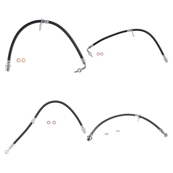 PRFMNCR Brake Hose Front Rear Driver and Passenger Side Brake Line Brake Hydraulic Hose 4Pcs Replacement for Subaru Outback 2013-2014 2.5L H4, for Subaru Outback 2013-2014 3.6L H6 Replace# 26590AJ070