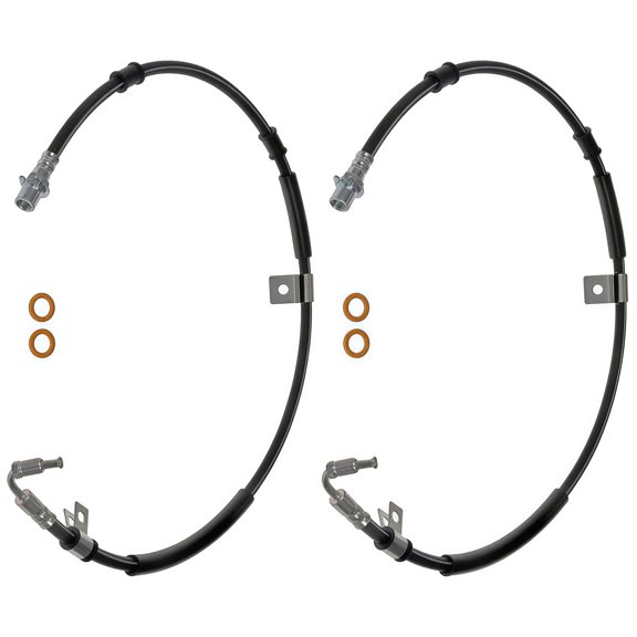 PRFMNCR Brake Hose Rear Driver Side Brake Line 2Pcs Replacement for IC Corporation CE Commercial 2008 6.4L V8, for Ford F750 2004-2008 7.2L l6 Replace# 4C4Z2282A, 4C4Z2282CA, 4C4Z2282CB