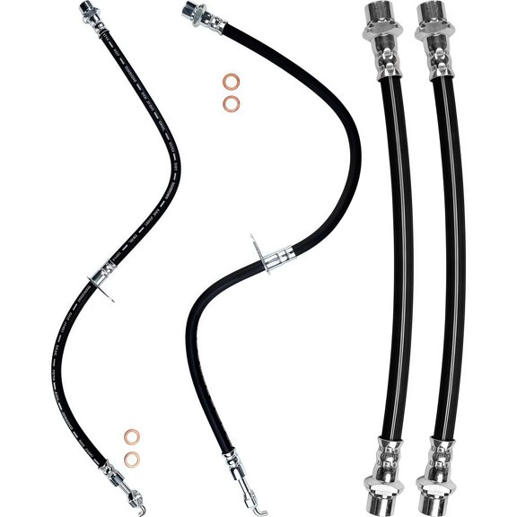 PRFMNCR Brake Hose Rear Front Driver and Passenger Side Brake Line 4Pcs Replacement for Toyota Matrix 2003-2006 1.8L l4 FWD, for Pontiac Vibe 2003-2006 1.8L l4 FWD Replace# 9094702C49