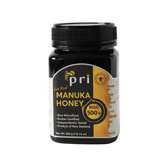 PRI Manuka Honey, MGO 600+, 1.1LB New Zealand Raw Monofloral Manuka Honey (500g)