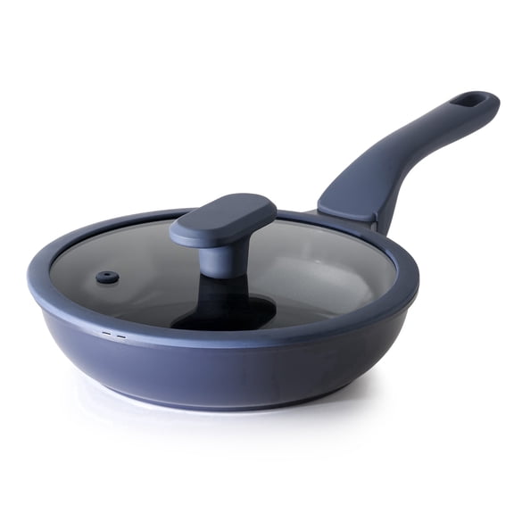 PRICUSIS 8 inch Ceramic Nonstick Frying Pan with Lid, Non Toxic Skillet, Induction Compatible & Oven Safe, Dishwasher Safe, Full Coating