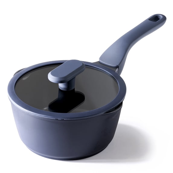 PRICUSIS 2 Qt Ceramic Nonstick Saucepan with Lid, Pour Spouts, Multipurpose Use, Induction Compatible, Dishwasher Safe