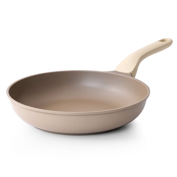 PRICUSIS Nonstick 10 inch Frying Pan, Non Toxic Skillet, Induction Compatible & Oven Safe, Dishwasher Safe, Natural Linen