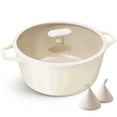 thumbnail image 1 of PRICUSIS Nonstick Stock Pot with Silicone Rim Glass Lid, 7 QT Casserole, Oven-Safe Bakeware, Induction, Dishwasher Safe, Suitable for Pasta, Baking & Stews, Coconut White, 1 of 8