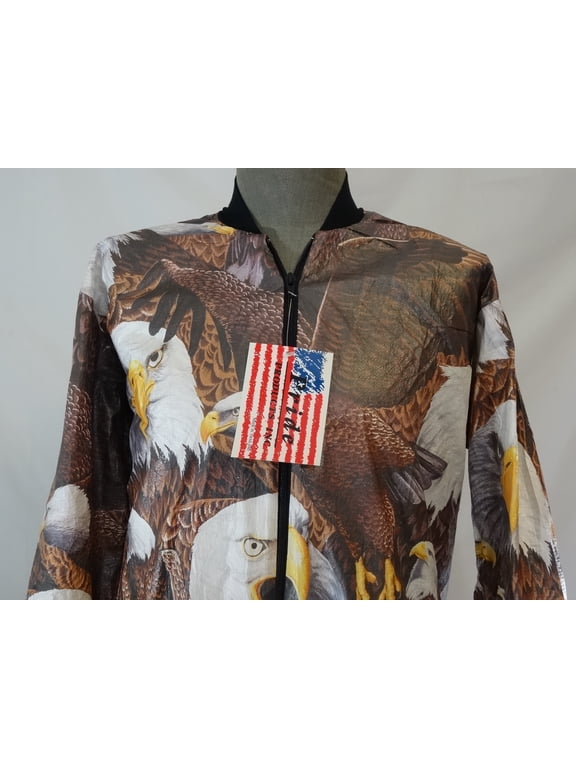 American Eagle Bird Tyvek Animal Print Size M Jacket Windbreaker