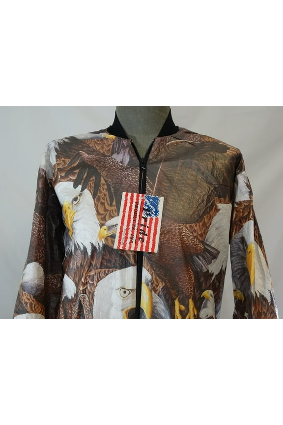 American Eagle Bird Tyvek Animal Print Size M Jacket Windbreaker