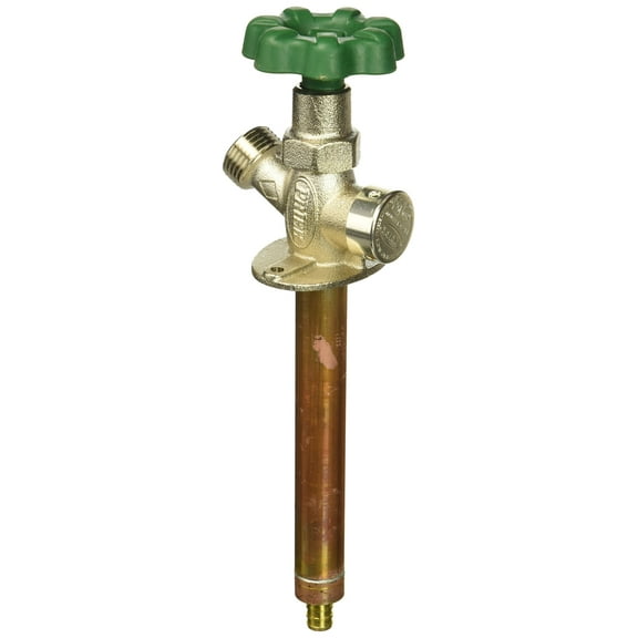 PRIER Products Anti-Siphon Quarter Turn Wall Hydrant - Brass, 6"