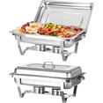 thumbnail image 1 of PRIJESSE 2 Pack 9QT Chafing Dish Buffet Set Rectangular Stainless Steel Buffet Catering Warmer Set for Gatherings Banquets, Buffets, Weddings, 1 of 8