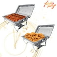 thumbnail image 1 of PRIJESSE Dish Buffet Set 8QT Stainless Steel Rectangular Chafers and Buffet Warmer Sets of 2 Pack, 1 of 7