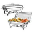 thumbnail image 1 of PRIJESSE 2-Pack Chafing Dish Buffet Set, 9 Qt Stainless Steel Foldable Catering Food Warmer Half Size Food Pan, 1 of 8