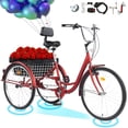 thumbnail image 1 of PRIJESSE 24" Adult Tricycle 7 Speed Size Cruise Bike 24 inch 3 Wheel Trikes Red, 1 of 5