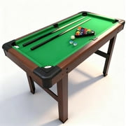 PRIJESSE 48 Billiards Table, Portable Pool Table, Billiard Table Set Includes Full Set of Balls, 2 Cues & Brush for Family Game Rooms