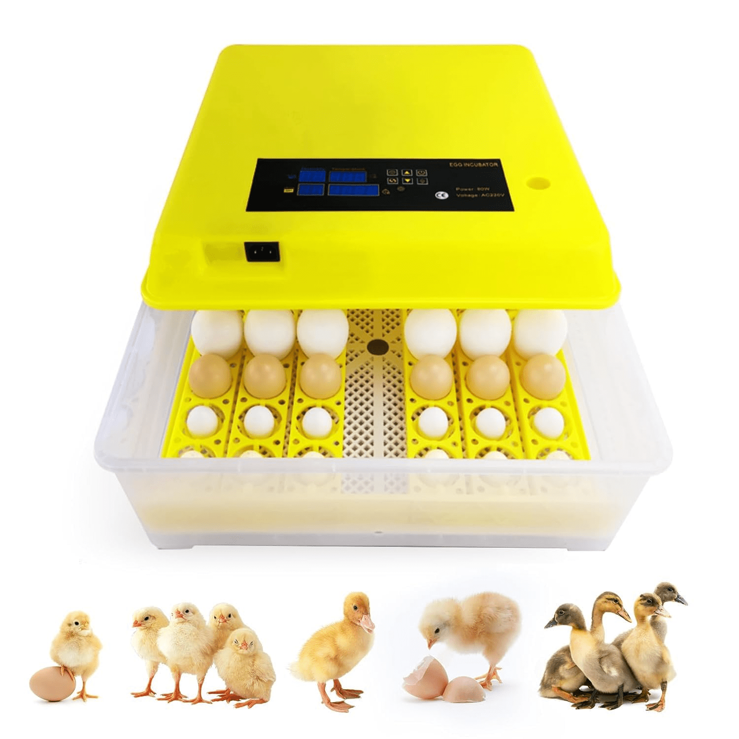 PRIJESSE 56 Egg Incubator 80W Automatic Egg Turning Digital Incubator