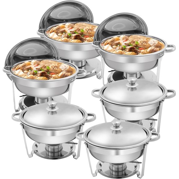BENTISM 2-Packs Chafing Dish Buffet Set Chafing 4Qt Round Buffet Chafe ...