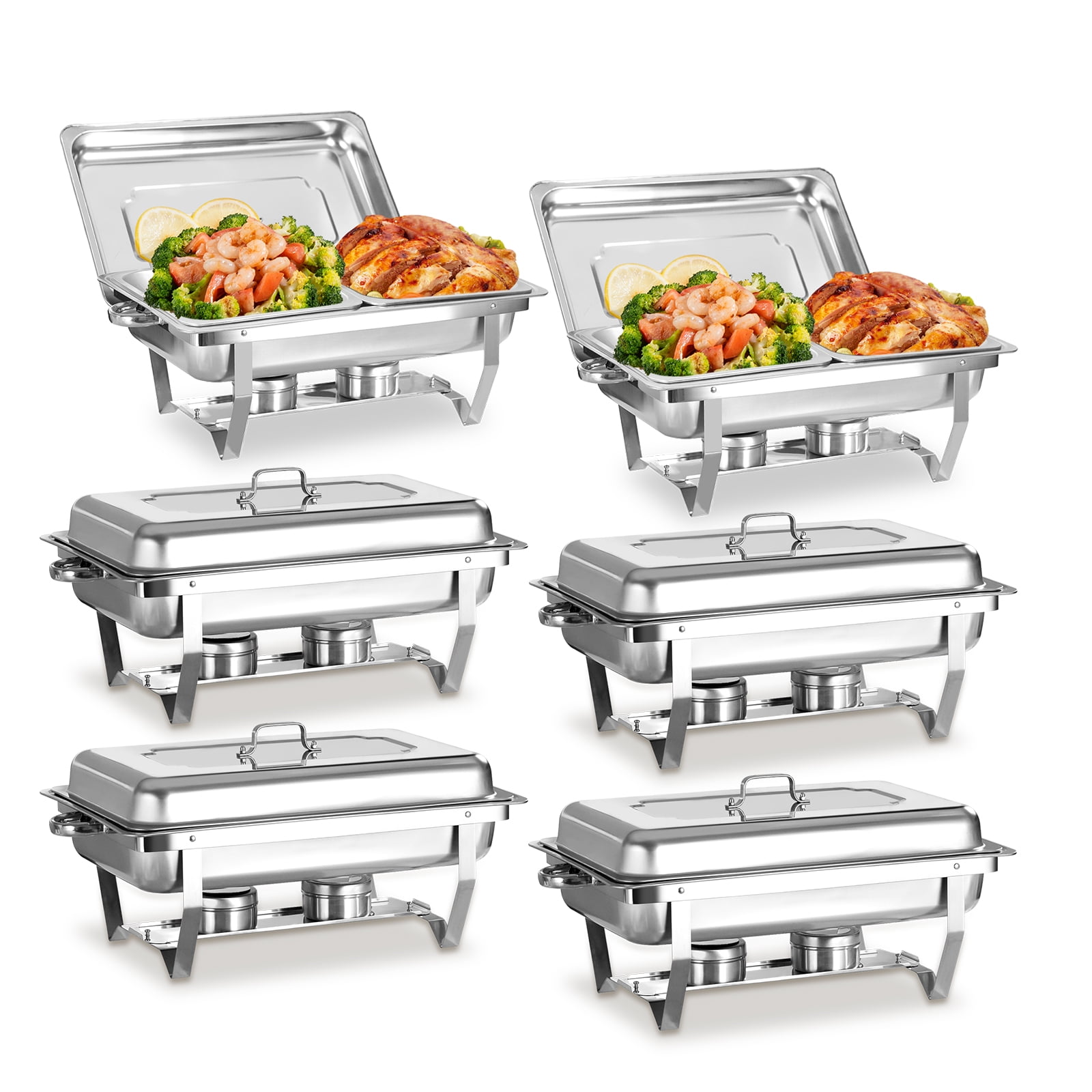 PRIJESSE 6 SET-12 PANS Chafing Dish Buffet Set, 9 Qt Stainless Steel ...