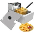 thumbnail image 1 of PRIJESSE 6L Commercial Electric Countertop Stainless Steel Deep Fryer Basket French Fry Restaurant Home 2500W, 1 of 10