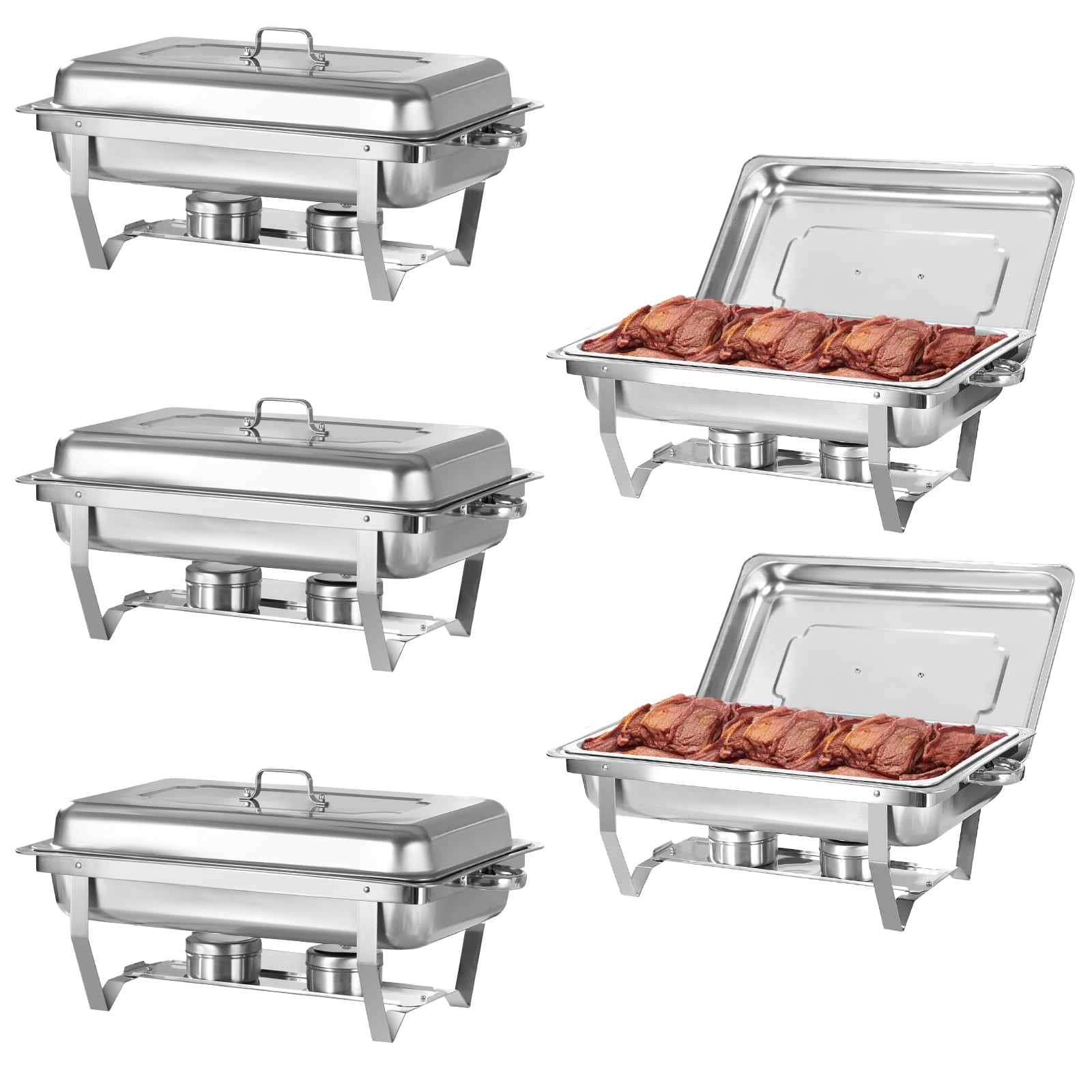 PRIJESSE Chafing Dish Buffet Set, 5 Pack 8Quart Buffet Chafe Warmer